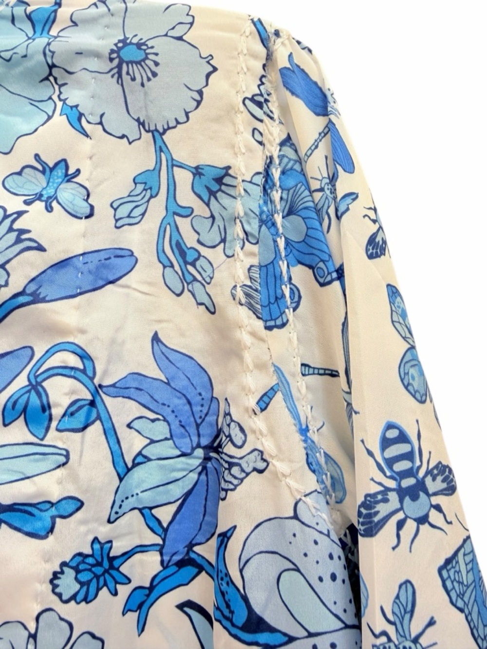 Gretchen Scott blue white hummingbird tunic blouse - Picture 3 of 11